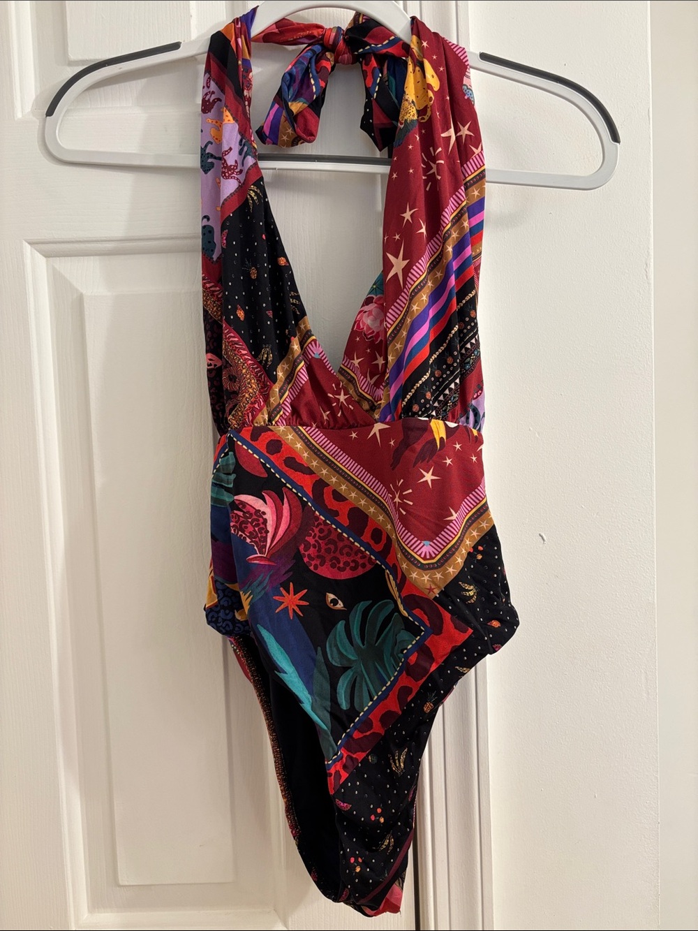 FARM Rio Multicolor Halter One-Piece Swimsuit